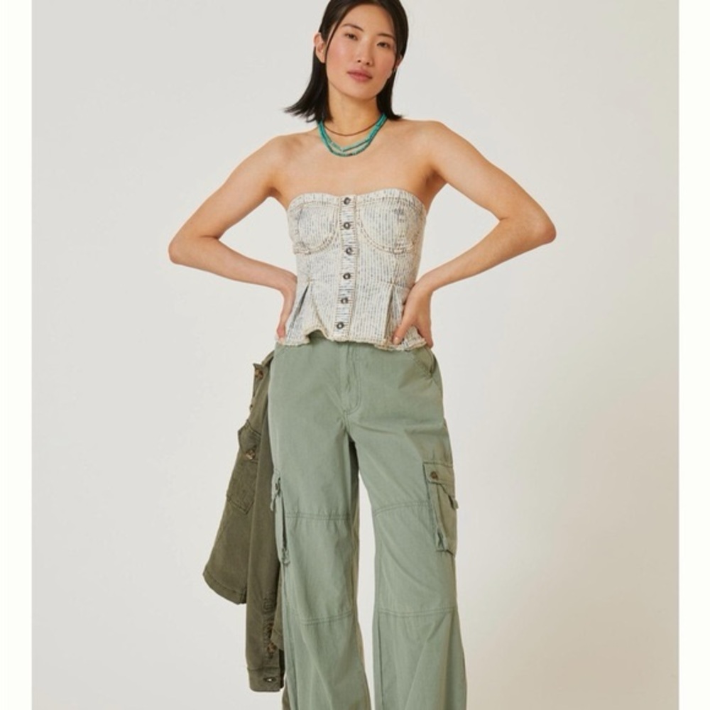 Anthropologie button down corset.